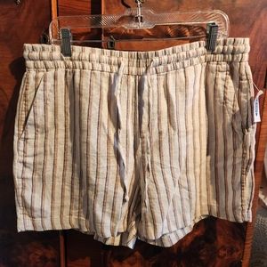 Old Navy Women's Linen Striped Short Size L